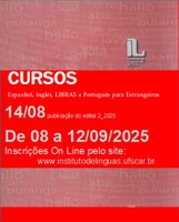 Cursos Sequenciais do IL (Espanhol, Inglês, LIBRAS e Português para estrangeiros) - 2o Semestre/2025